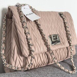 ALDO Women’s Crossbody Bag Strap Chain Medium Size Color Beige New